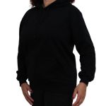Blusa Avulsa Moletom Feminino Canguru com Capuz Preto