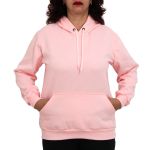 Blusa Avulsa Moletom Feminino Canguru com Capuz Rosa Bebê