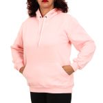 Blusa Avulsa Moletom Feminino Canguru com Capuz Rosa Bebê