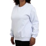 Blusa Avulsa Moletom Feminino Gola Careca Branco