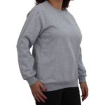 Blusa Avulsa Moletom Feminino Gola Careca Cinza