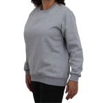 Blusa Avulsa Moletom Feminino Gola Careca Cinza