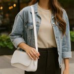 Bolsa Feminina Baguete Ombro Branca