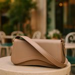 Bolsa Feminina Baguete Ombro Nude