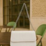 Bolsa Feminina Pequena Croco Branca