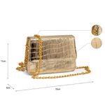 Bolsa Feminina Pequena Croco Dourada