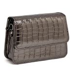 Bolsa Feminina Pequena Croco Grafite