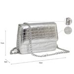 Bolsa Feminina Pequena Croco Prata