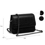 Bolsa Feminina Pequena Croco Preta