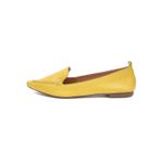 Mocassim Feminino Confort Bico Fino em Couro Amarelo