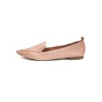 Mocassim Feminino Confort Bico Fino em Couro Nude