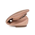 Mocassim Feminino Confort Bico Fino em Couro Nude