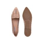 Mocassim Feminino Confort Bico Fino Couro Legítimo Nude