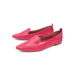 Mocassim Feminino Confort Bico Fino Couro Legítimo Pink