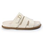 Sandália Papete Feminina Sola Baixa Sintético Off White