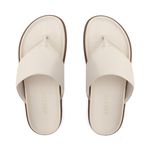 Sandália Papete Feminina de Dedo Sola Baixa Off White