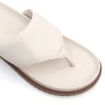 Sandália Papete Feminina de Dedo Sola Baixa Off White