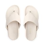 Sandália Papete Feminina Flatform de Dedo Sola Alta Off White