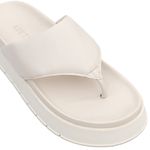 Sandália Papete Feminina Flatform de Dedo Sola Alta Off White