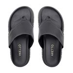 Sandália Papete Feminina Flatform de Dedo Sola Alta Preto