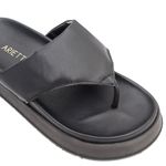 Sandália Papete Feminina Flatform de Dedo Sola Alta Preto