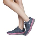 Tênis Feminino Academia Esportivo Grafite e Pink