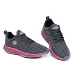 Tênis Feminino Academia Esportivo Grafite e Pink