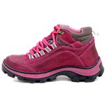 Bota Adventure Feminina Couro Legítimo Bordô