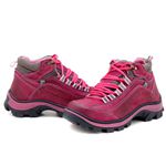 Bota Adventure Feminina Couro Legítimo Bordô