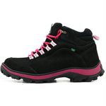 Bota Adventure Feminina Couro Legítimo Preto e Rosa