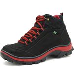 Bota Adventure Couro Legítimo Preto e Vermelho