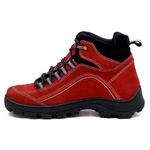 Bota Adventure Couro Legítimo Vermelho e Preto
