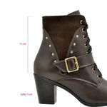 Coturno Feminino Cano Médio Couro Legítimo Café