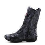 Bota Motociclista Couro Legítimo Cinza Camuflado