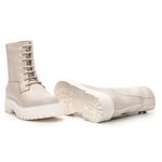 Bota Coturno Feminino Tratorado Off White