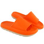 Chinelo Nuvem Anatômico Macio Ortopédico Flexível Confortável Laranja Neon