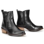 Bota Feminina Country Texana Couro Legítimo Preto