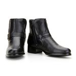 Bota Feminina Montaria Texana Cano Curto Couro Legítimo Preto