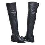 Bota Feminina Montaria Over The Knee Couro Legítimo Preto