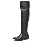 Bota Feminina Montaria Over The Knee Couro Legítimo Preto