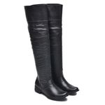 Bota Feminina Montaria Over The Knee Couro Legítimo Preto