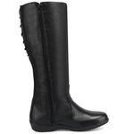 Bota Feminina Montaria Couro Legítimo Zíper Preto