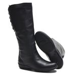 Bota Feminina Montaria Couro Legítimo Zíper Preto