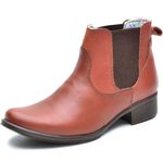 Bota Feminina Cano Curto Couro Legítimo Pinhão