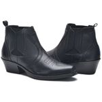 Bota Country Couro Legítimo Latego Elástico Preto