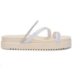 Sandália Feminina Papete Strass Branca