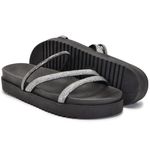 Sandália Feminina Papete Strass Preta