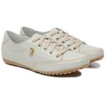 Sapatênis Feminino Casual Couro Legítimo Off White