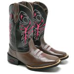 Bota Feminina Texana Cano Longo Café e Preto