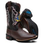Bota Feminina Texana Cano Alto Chocolate e Preto